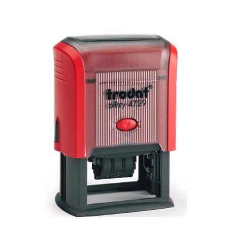 Fechador automático Trodat Printy 4729 de 50 × 30 mm, carcasa roja